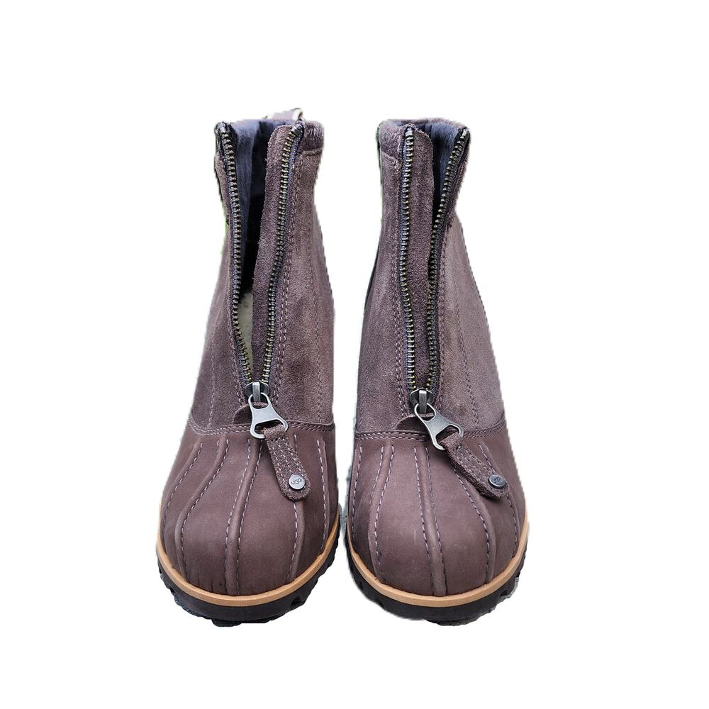 UGG Reggie Thundercloud Leather Wedge Ankle Boots 7.5 - Picture 6 of 11